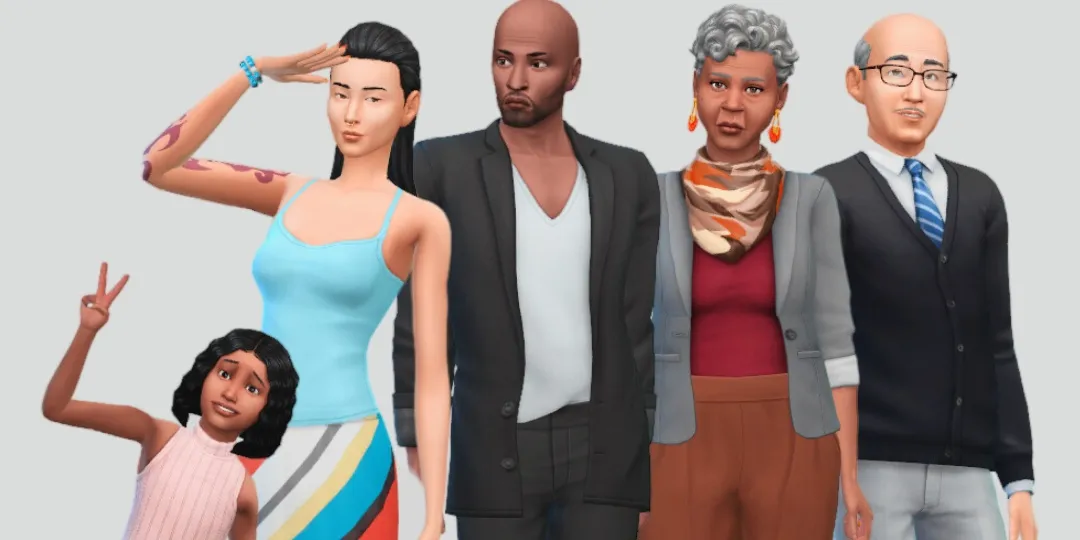 Famiglia Spencer-Kim-Lewis in The Sims 4