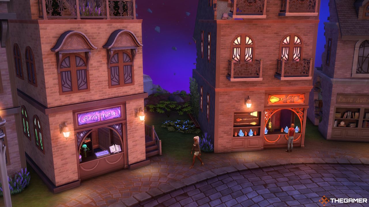 Deux boutiques magiques dans Castor's Alley dans Les Sims 4