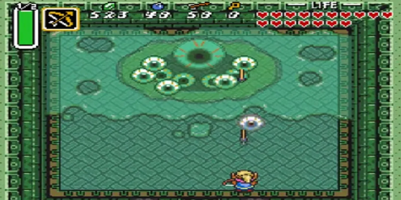 La battaglia contro Vitreous di Misery Mire in The Legend of Zelda: A Link to the Past