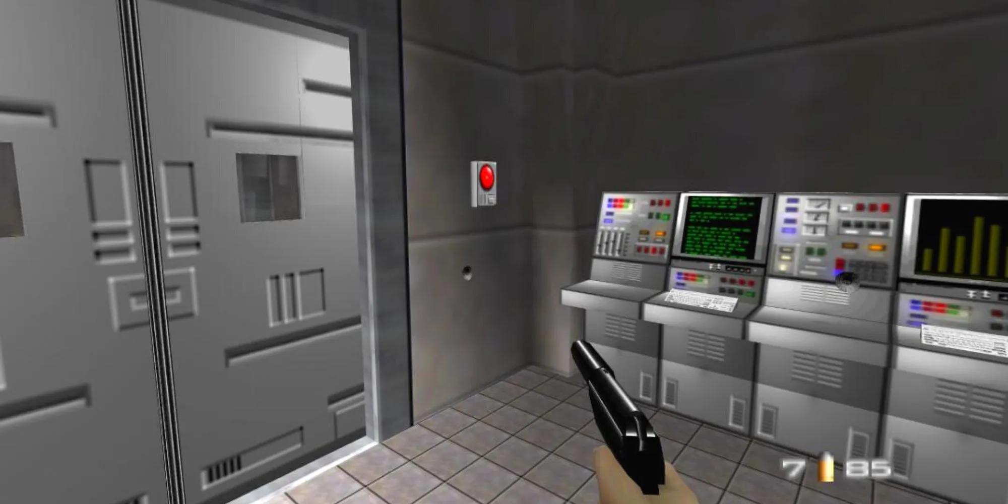 Alarma de seguridad en la misión Bunker 1 de Goldeneye 007