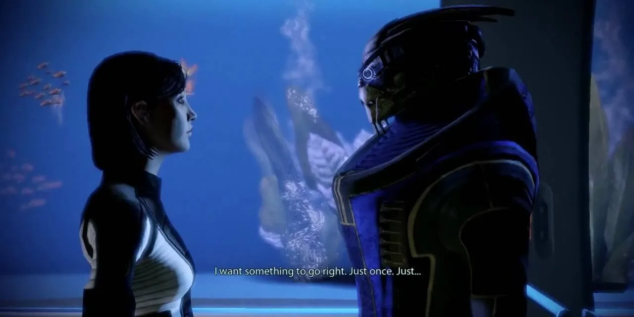 Shepard and Garrus in Mass Effect 2