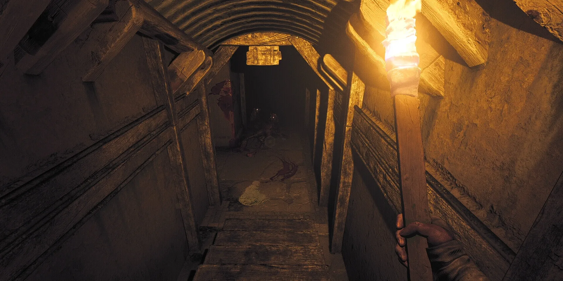 Torcia in una stanza buia di Amnesia: Collection, Rebirth, & The Bunker