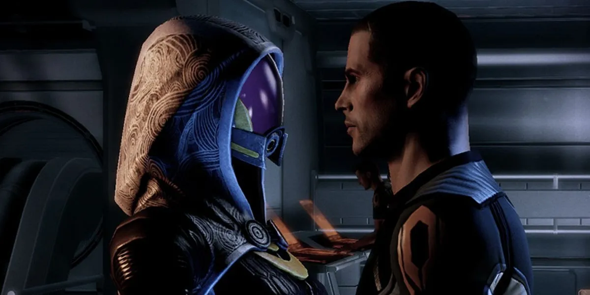 Tali and Shepard in Mass Effect 2