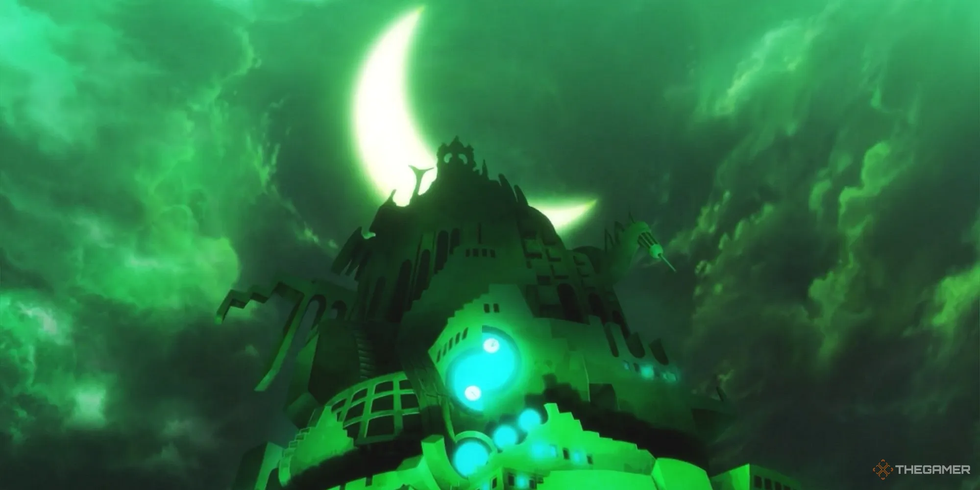 怪物猎人3重装版中塔塔洛斯塔楼在月亮前的图片