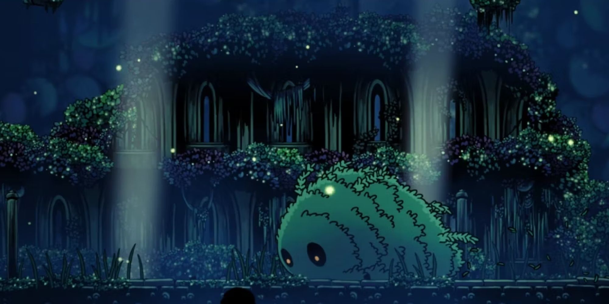 《空洞骑士》中的巨大苔藓充电器攻击