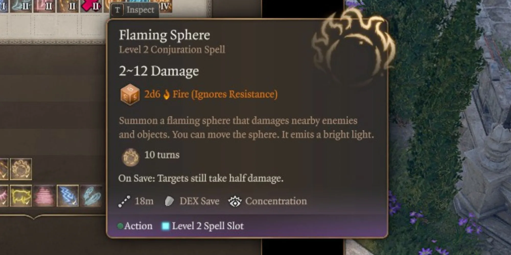 The Flaming Sphere spell in Baldur’s Gate 3