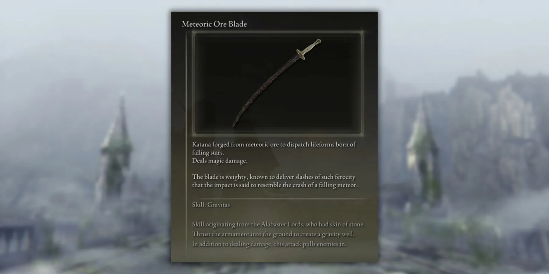 Elden Ring: Espada de Minério Meteórico
