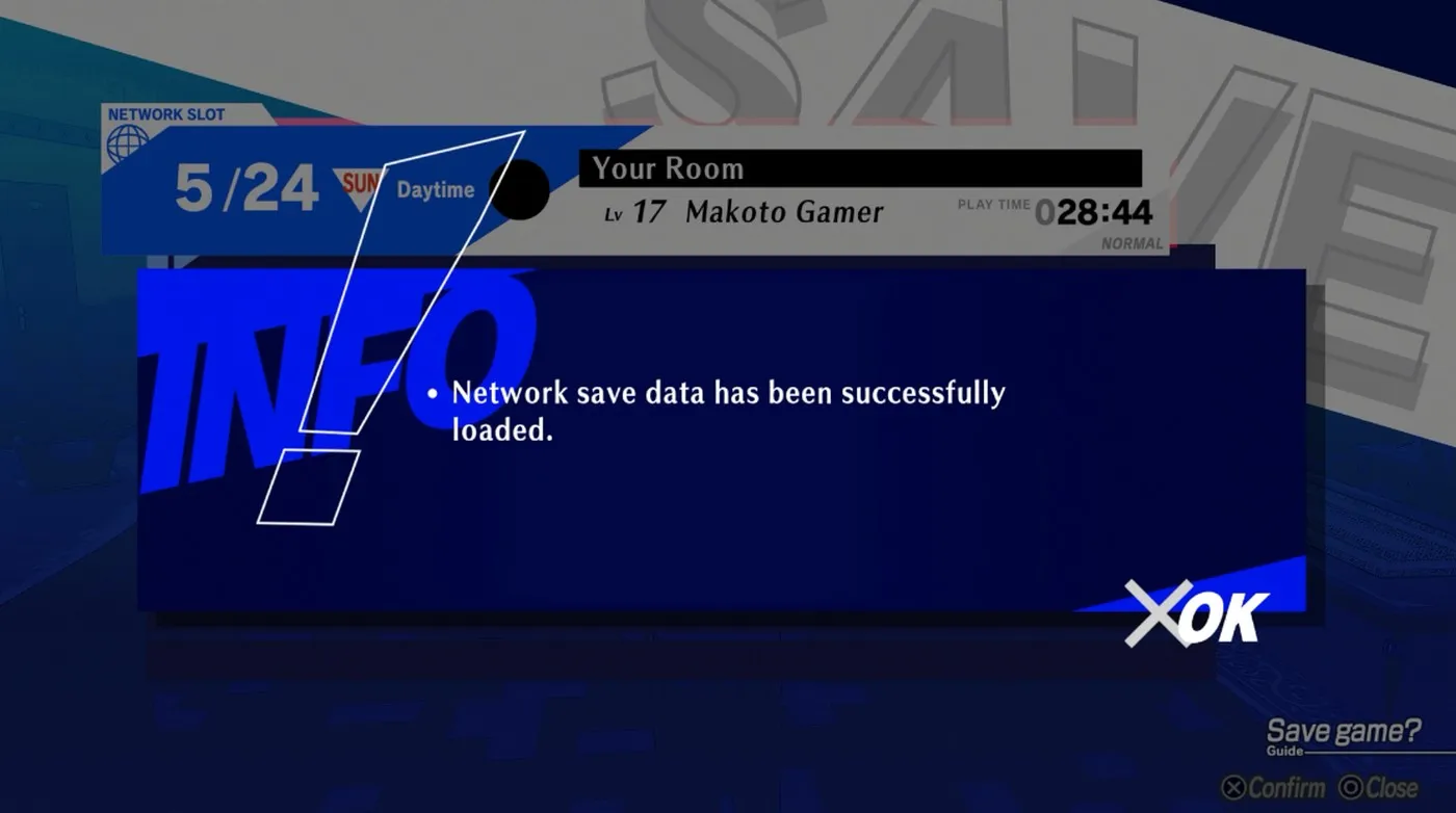 loading save data from the network persona 3 reload p3r