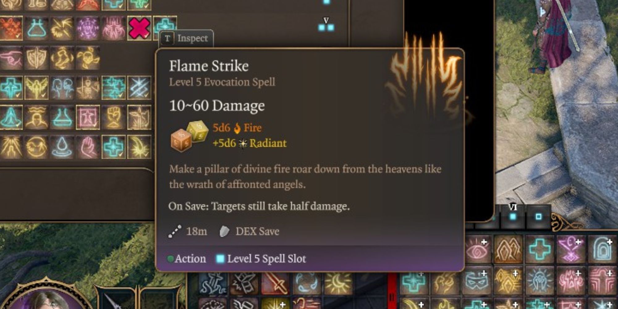 The Flame Strike spell in Baldur’s Gate 3