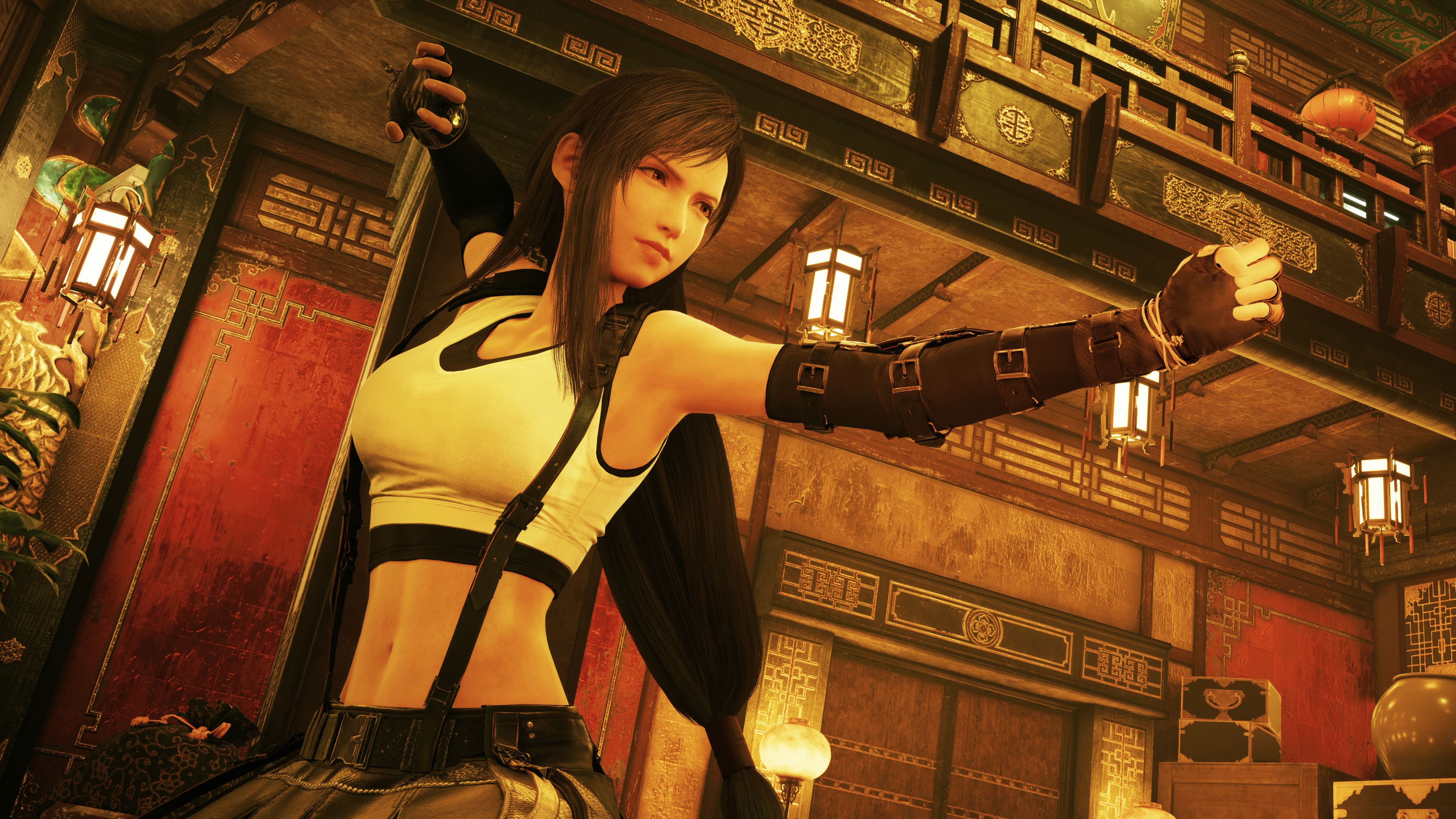 Tifa pose en plein combat dans Final Fantasy 7 Remake