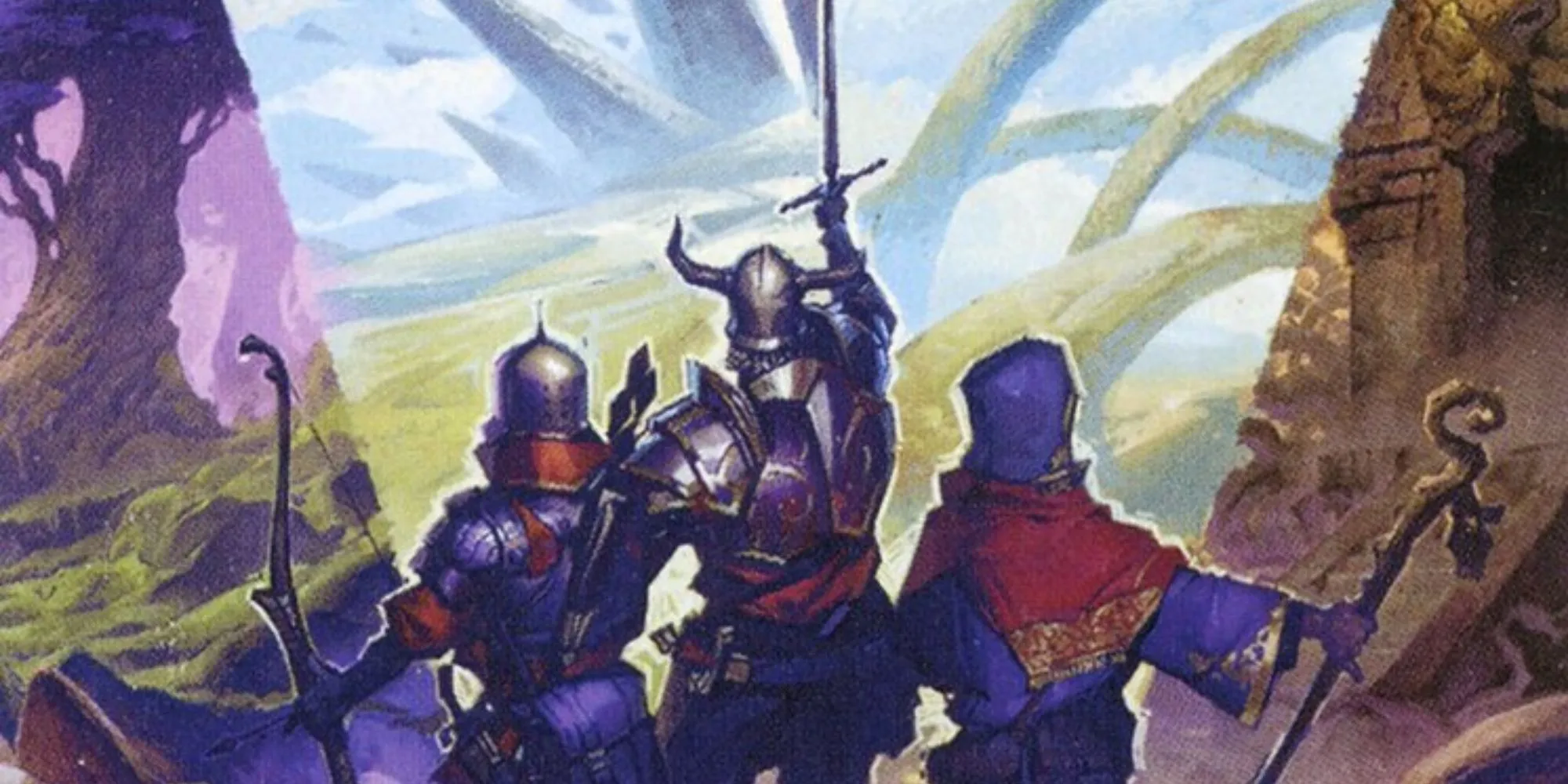 Группа приключенцев в Dungeons and Dragons показывает три чередующихся пути
