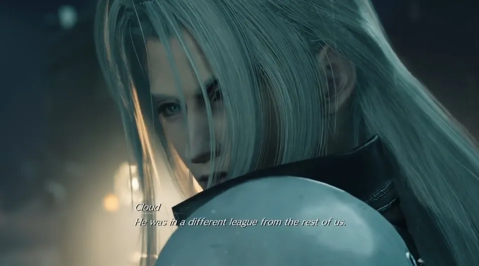 Sephiroth sous la pluie boueuse dans Final Fantasy 7 Rebirth