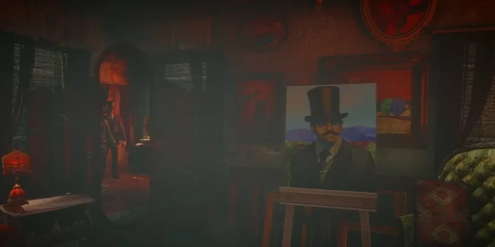 Pintura del hombre extraño en Red Dead Redemption 2