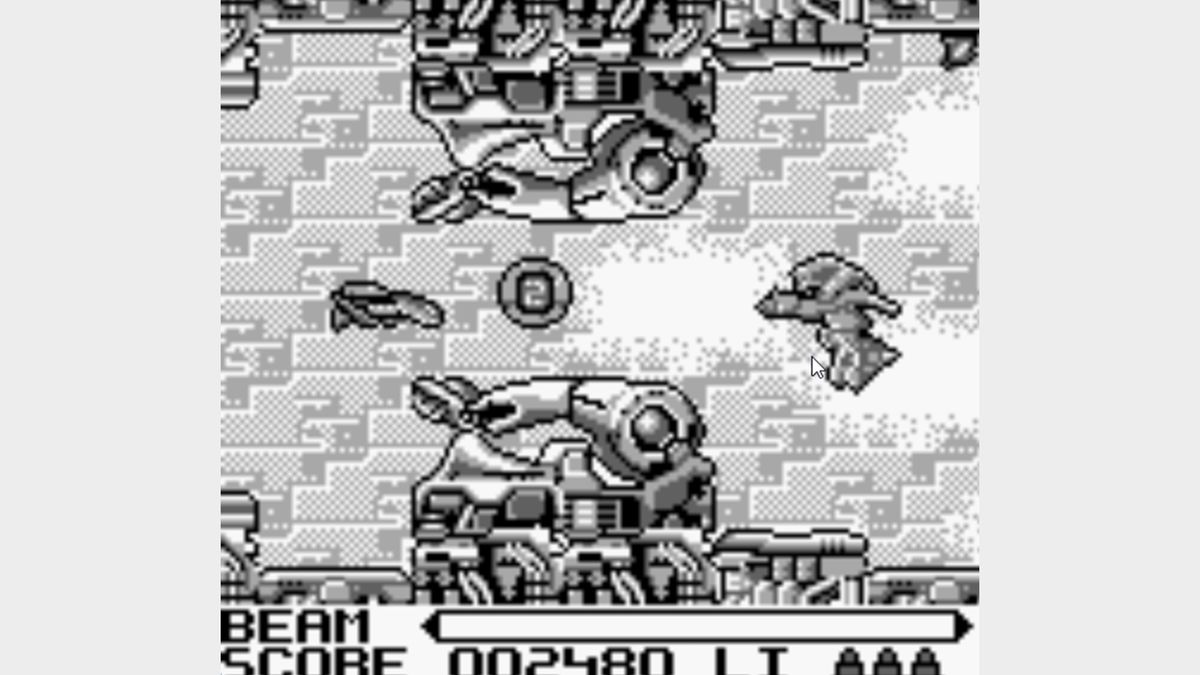 Captura de pantalla de R-Type en el Game Boy original