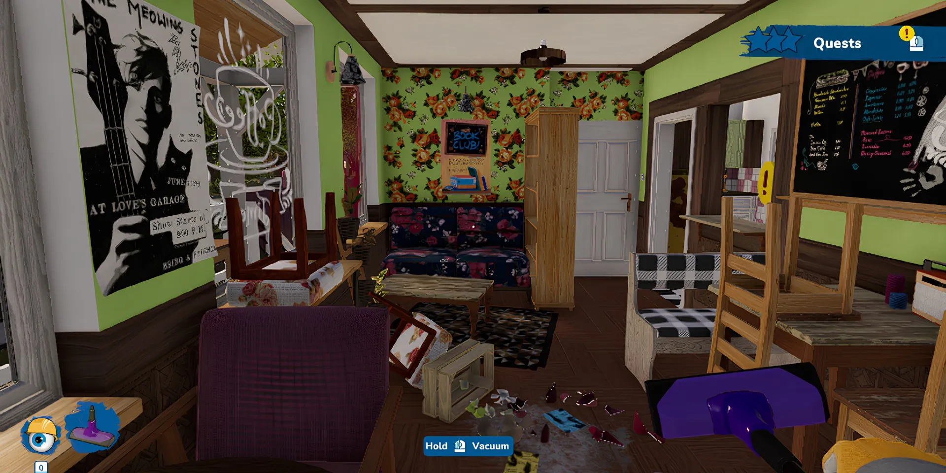 Игрок держит пылесос в House Flipper 2