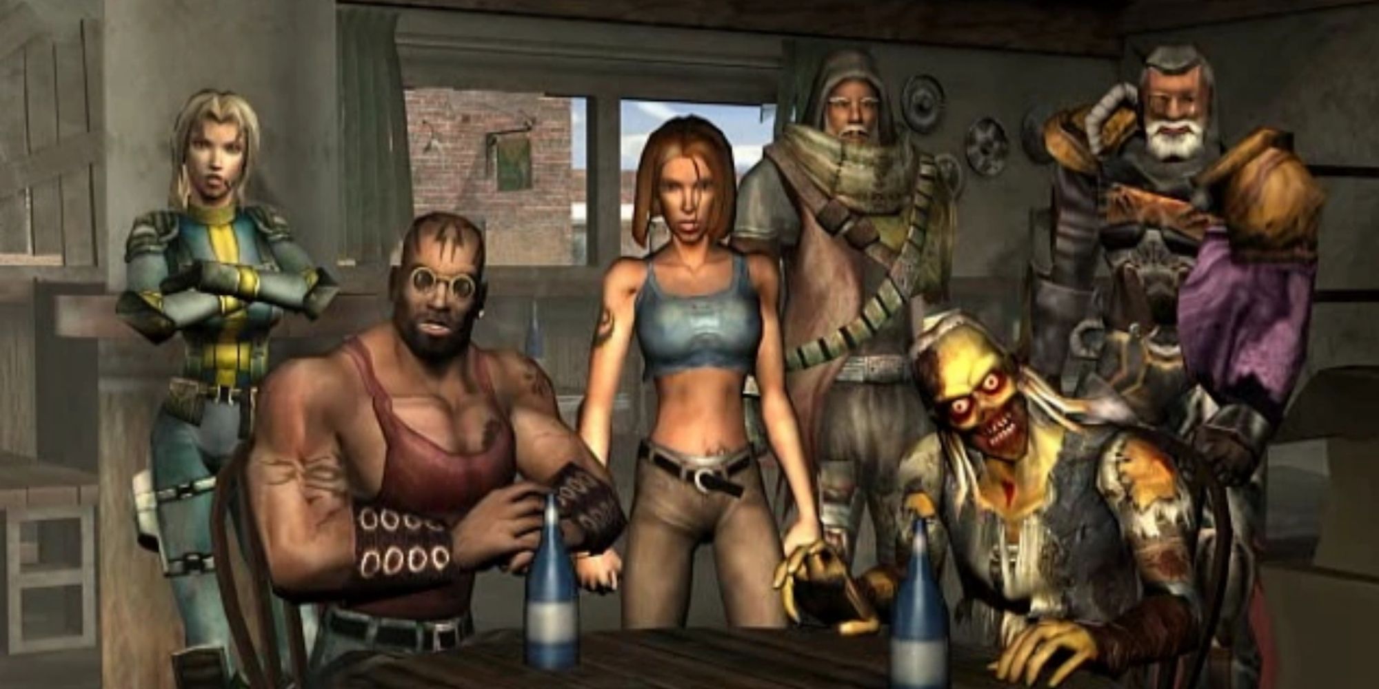 Una escena con personajes de Fallout: Hermandad de Acero