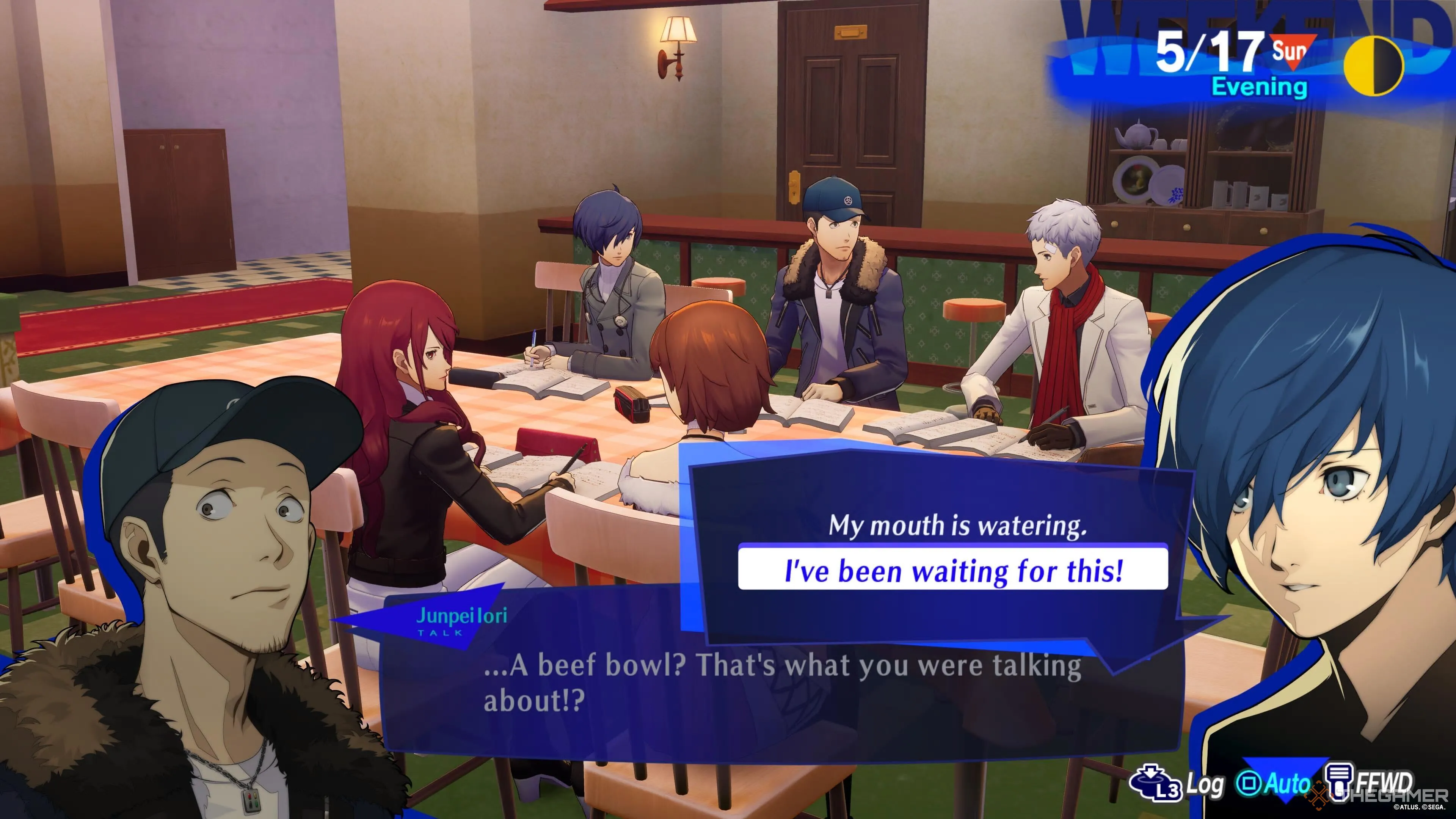Le protagoniste discutant dans le groupe d'étude Persona 3 Reload