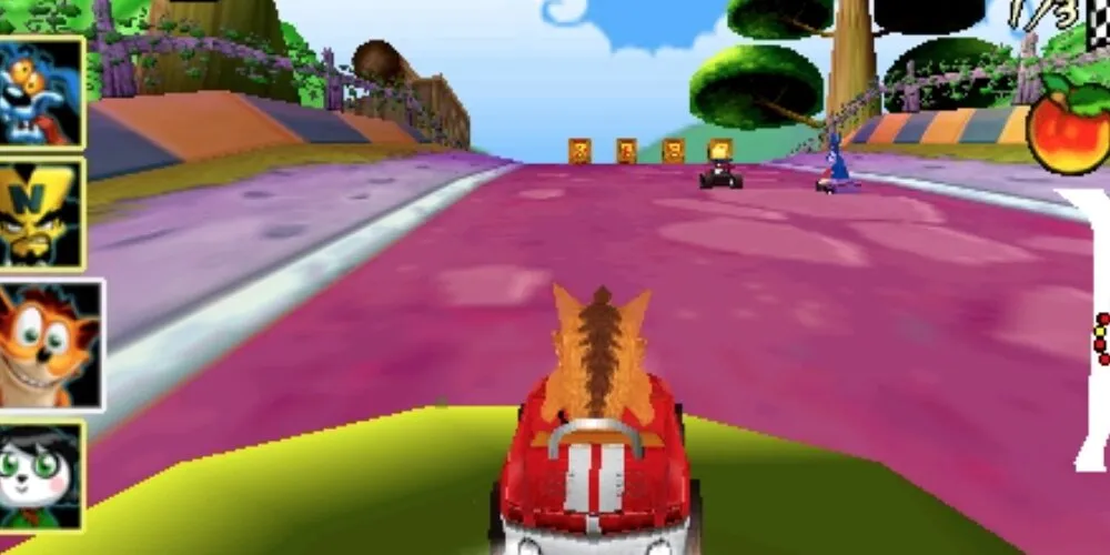 Crash racing with other racers in the distance