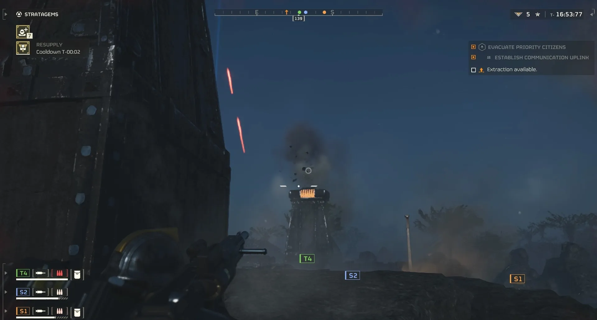 Fortified Cannon mounted on top of tower in Helldivers 2