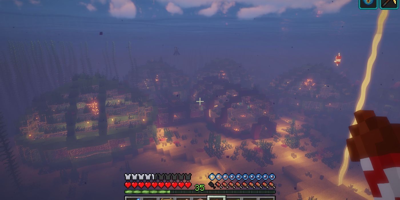 Casa di Minecraft sott'acqua