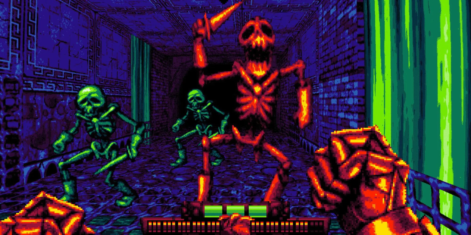 A player being attacked by a skelly in Fight Knight