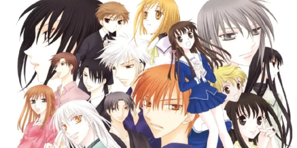 Tohru Honda and the Sohma Family as they appear in the Fruits Basket manga