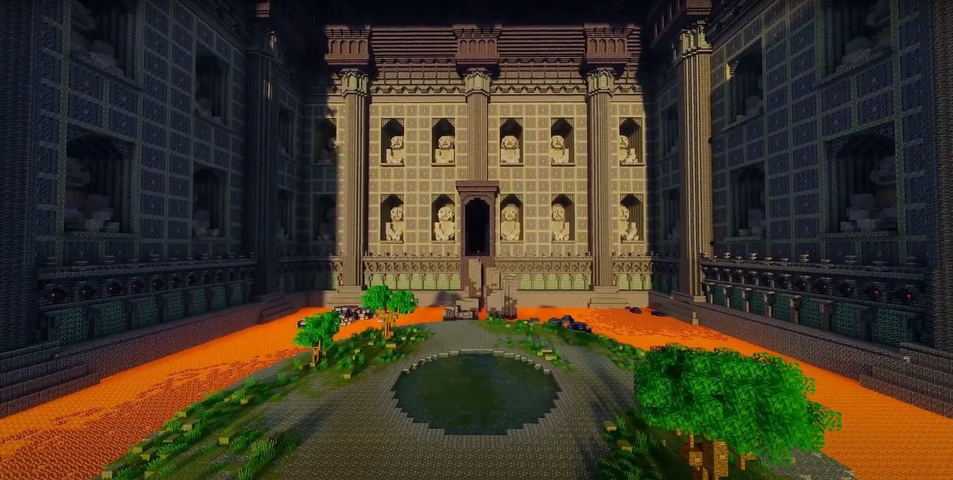 Интерьер постройки джунглевого храма в Minecraft
