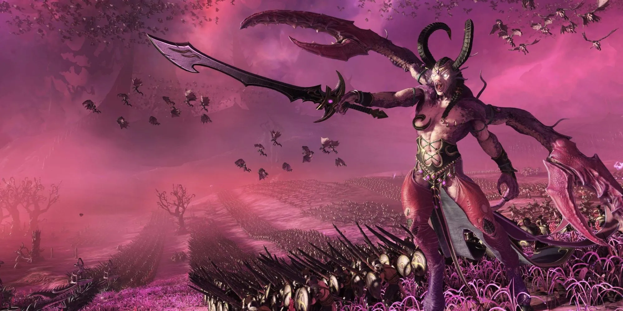 Una creatura che guida un esercito in Total War: Warhammer 3