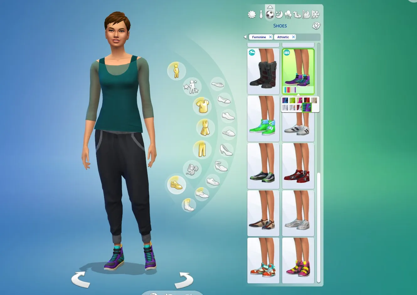 a sim with the level 5 dancing shoes unlocked in cas the sims 4 get together dancing skill