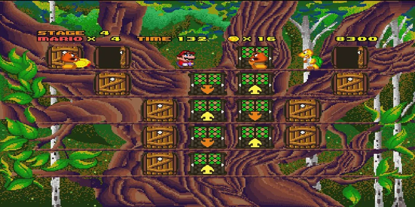 Niveau de Mario en 2D dans un arbre de Hotel Mario