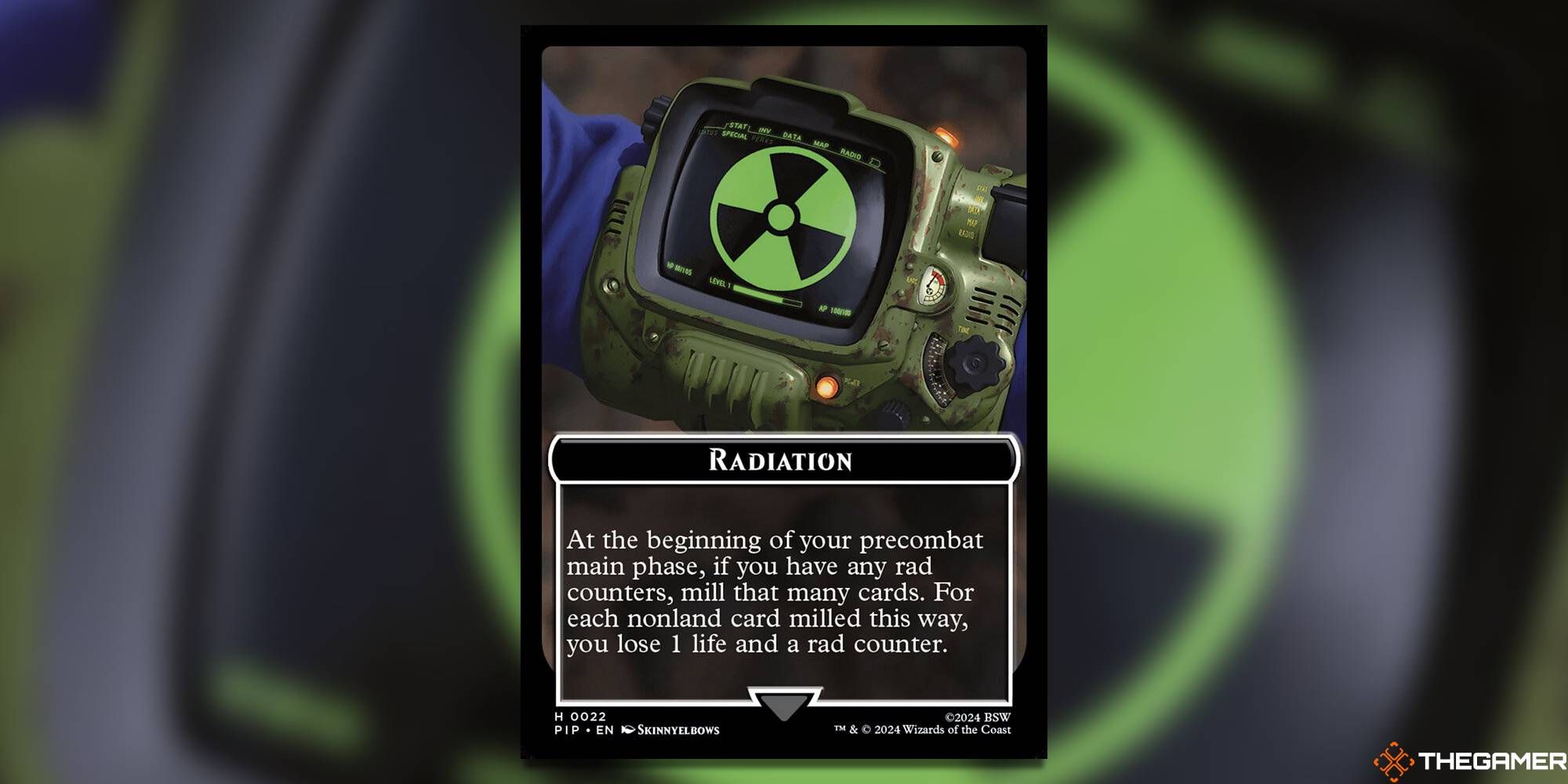 The Radiation card is used to track rad counters.