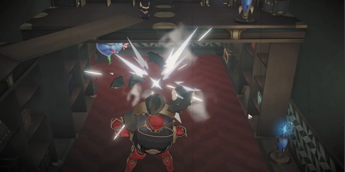 Хану в игре Honkai Star Rail, бросающий предмет во врага