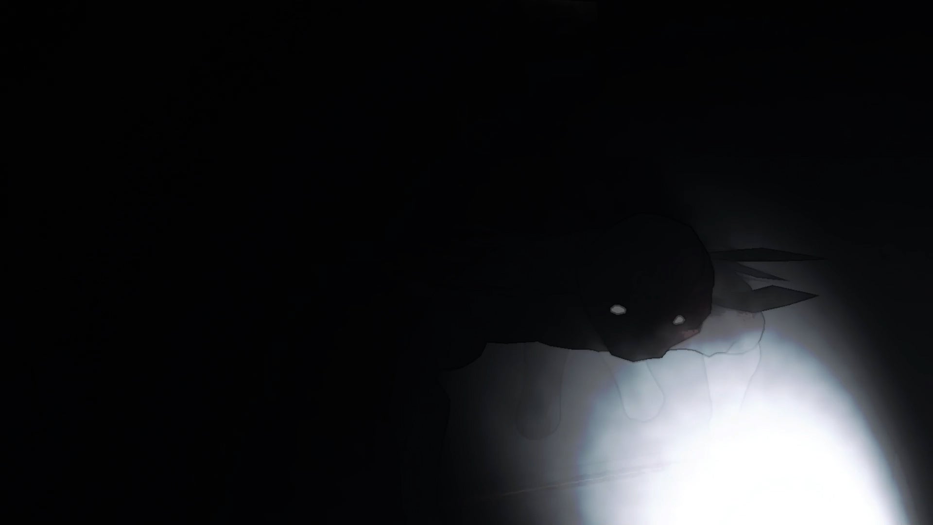 Captures d'écran très sombres de Lethal Company avec une horrible créature noire