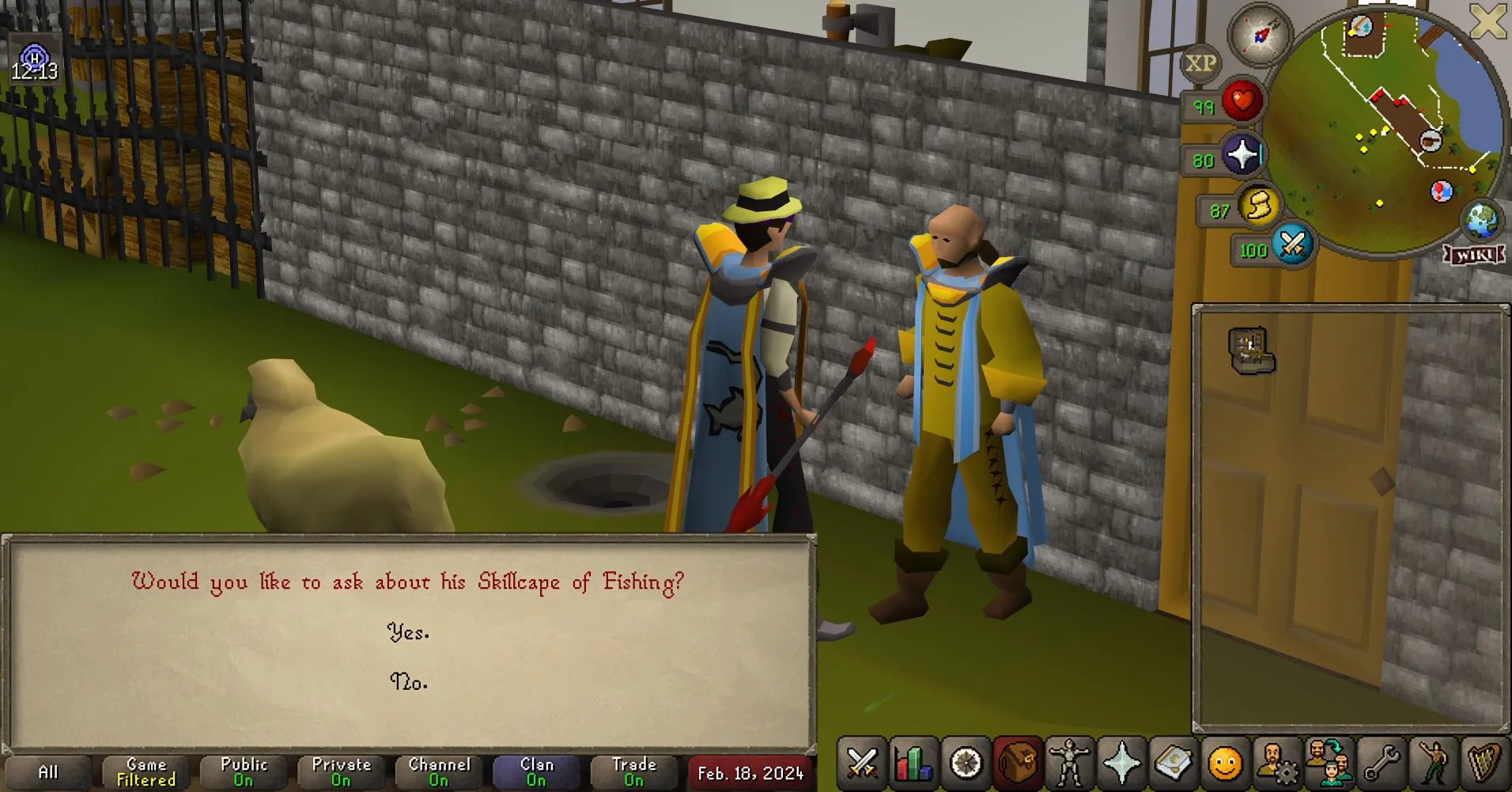 Osrs - A player buying the Skillcape of Fishing.
