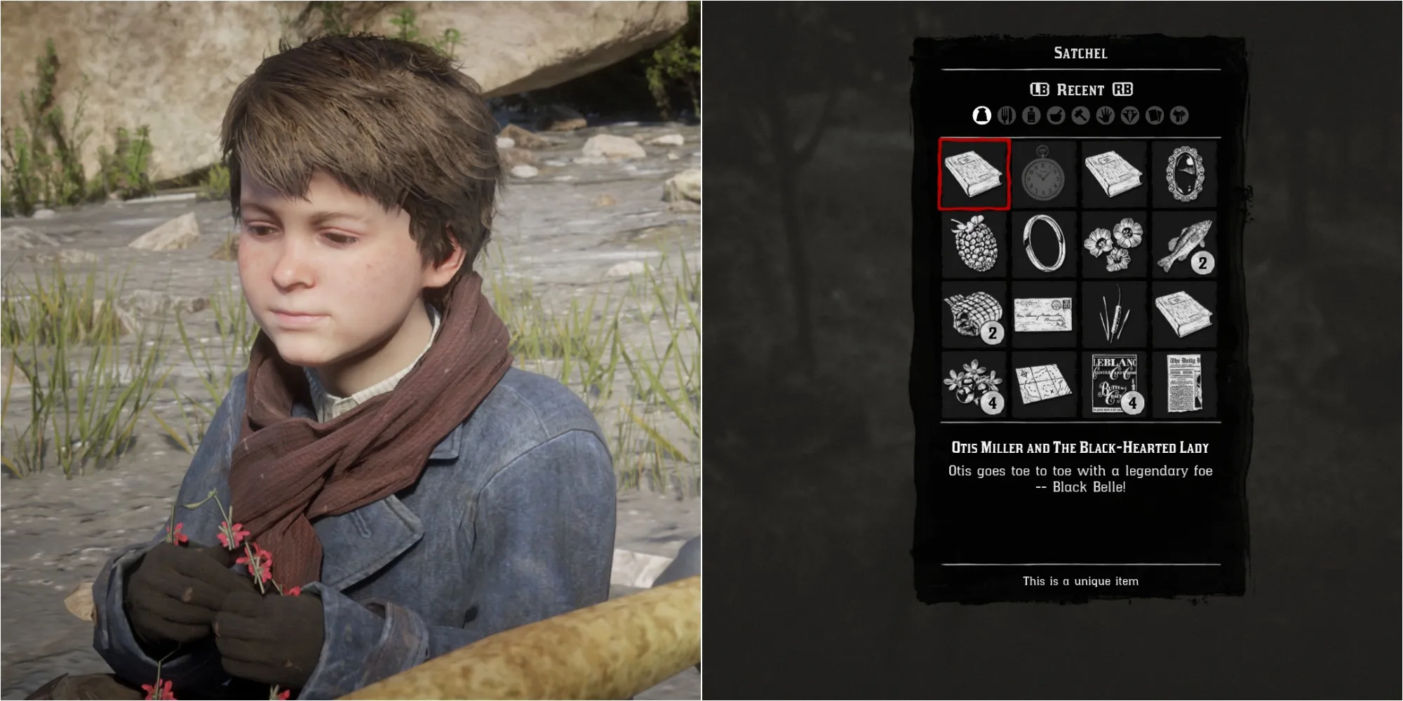 Red Dead Redemption 2 Split Image Showing Penny Dreadful books uses