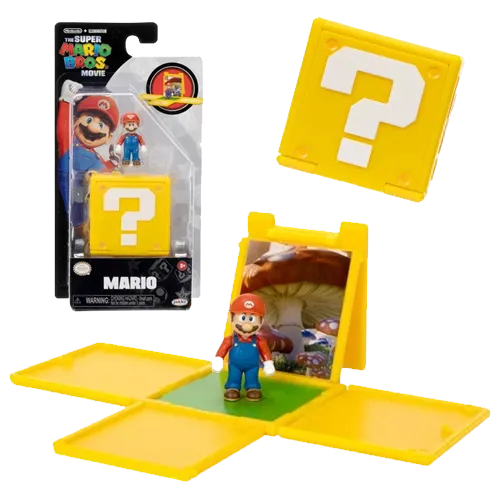 The Super Mario Bros Movie mario 1.25 inch figure with question block