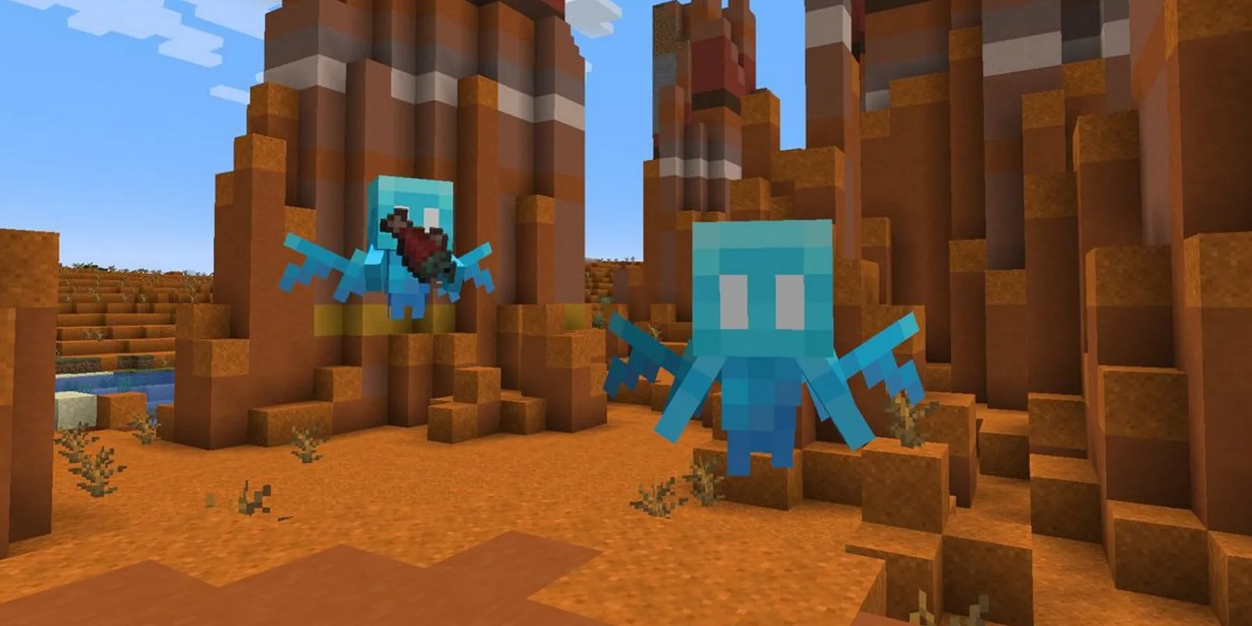 Image from Minecraft showing two Allays.