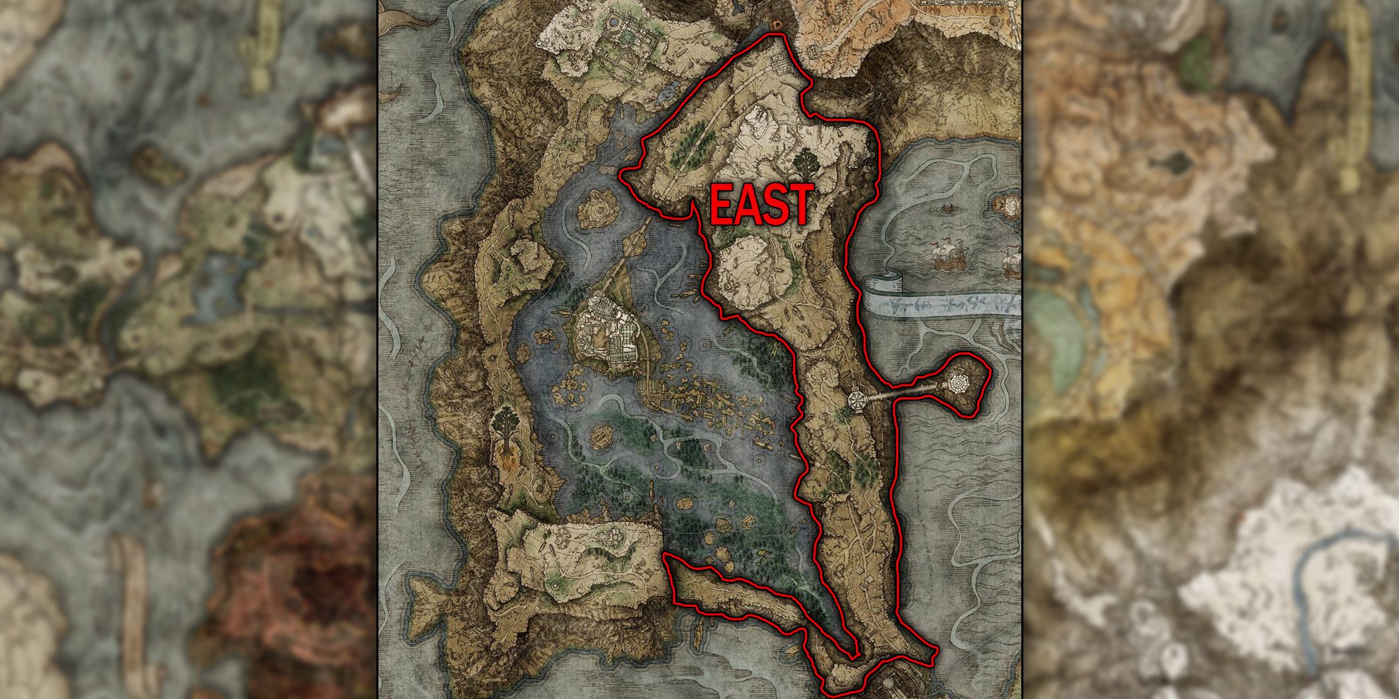 Elden Ring - Liurnia of the Lakes 지도 동쪽 지역