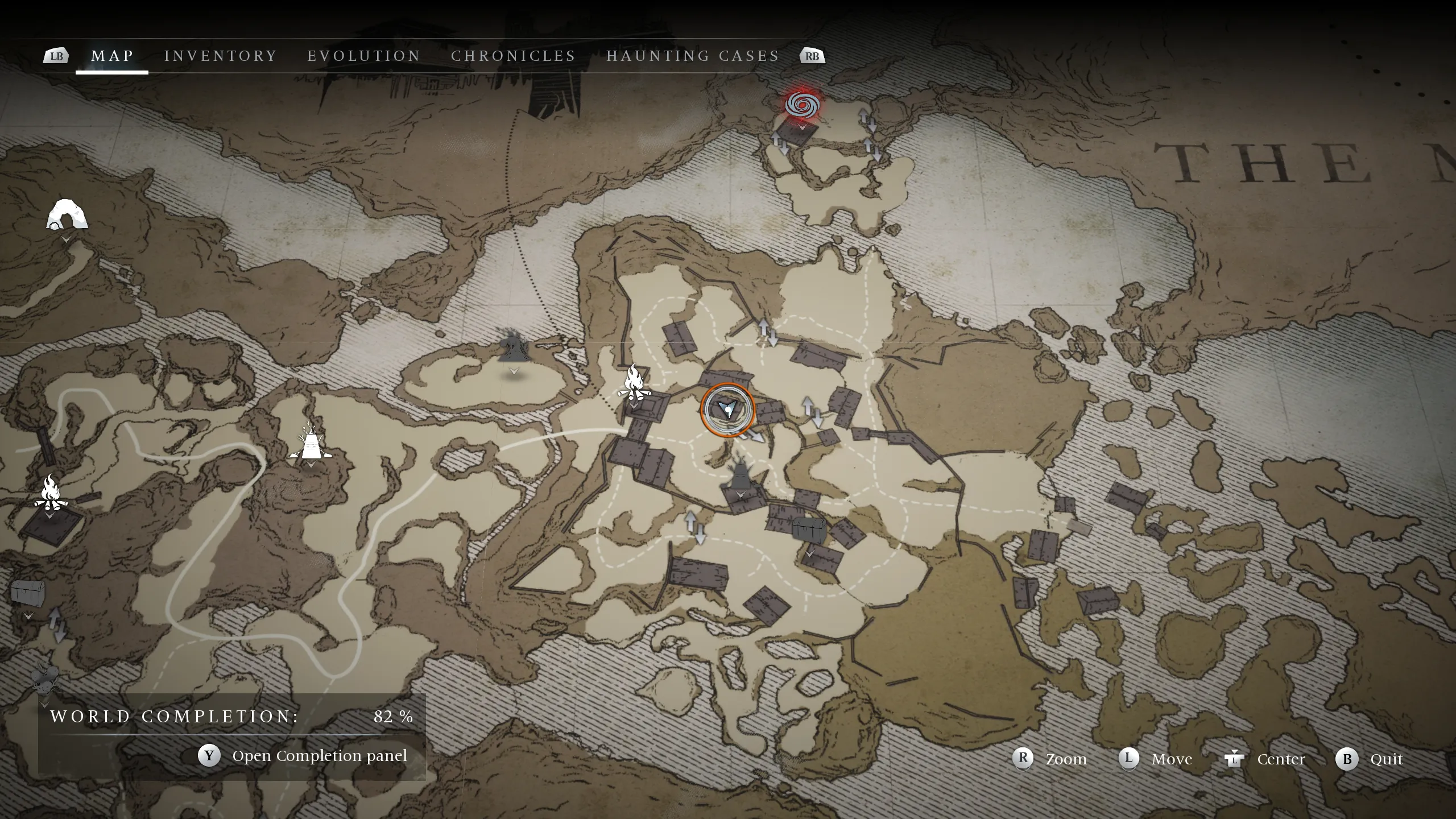 Un círculo en el mapa mostrando las ubicaciones del soldado 1 - Exiliadores: Fantasmas de New Eden