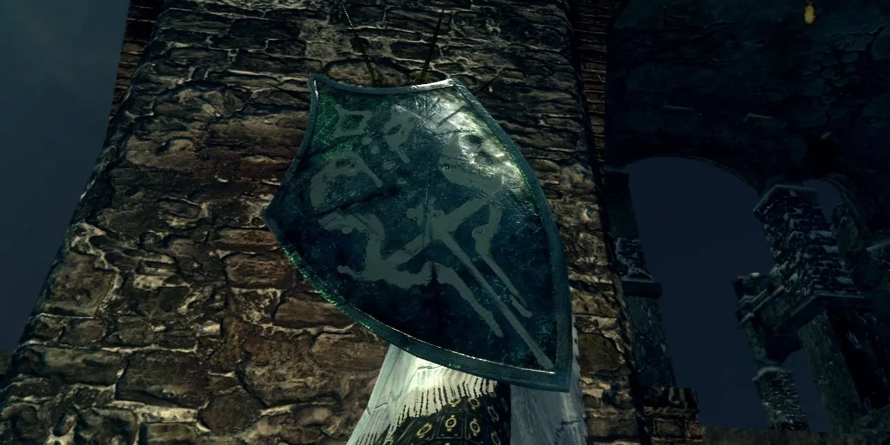 Escudo de Pipa Caduceus em Dark Souls