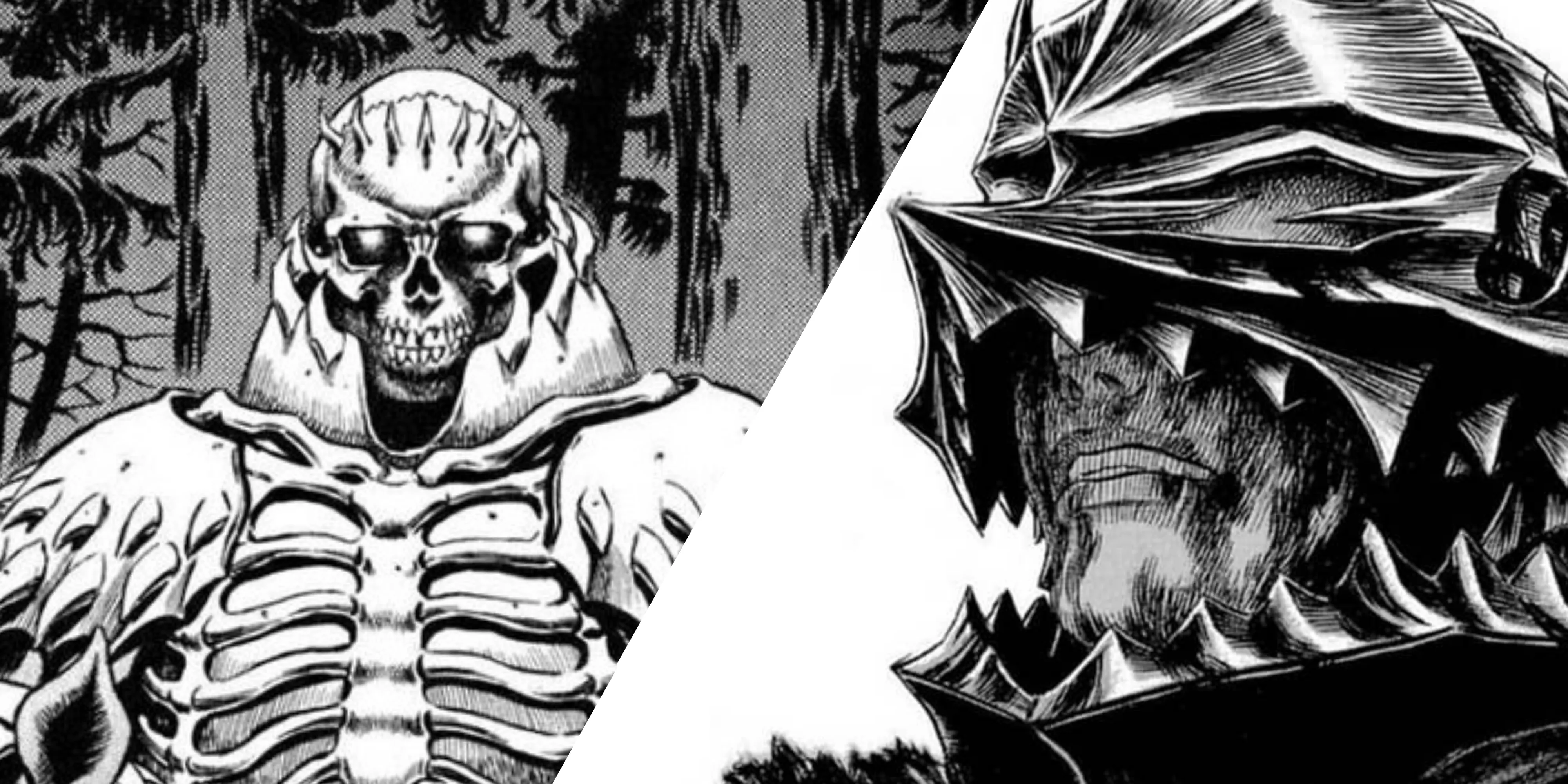 Mistero del Potere dei Personaggi in Primo Piano Berserk Guts Skull Knight