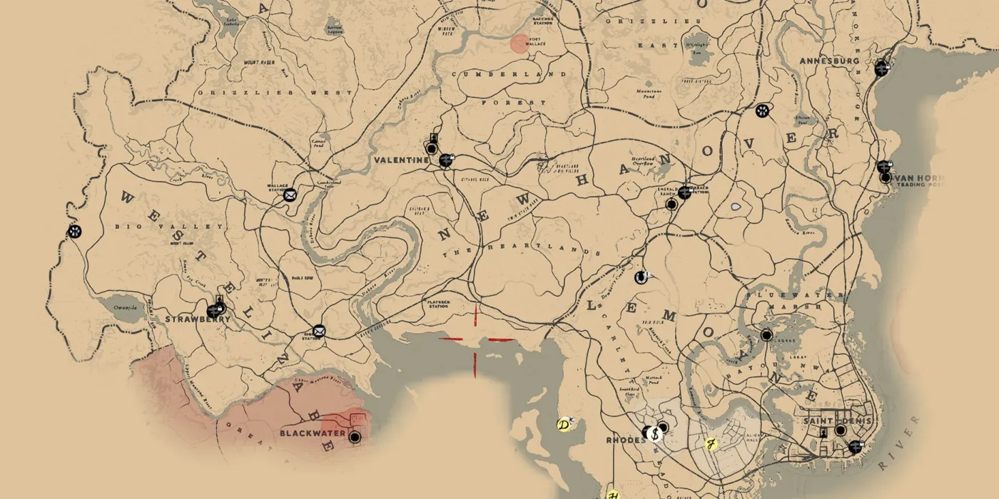 《荒野大镖客2》地图