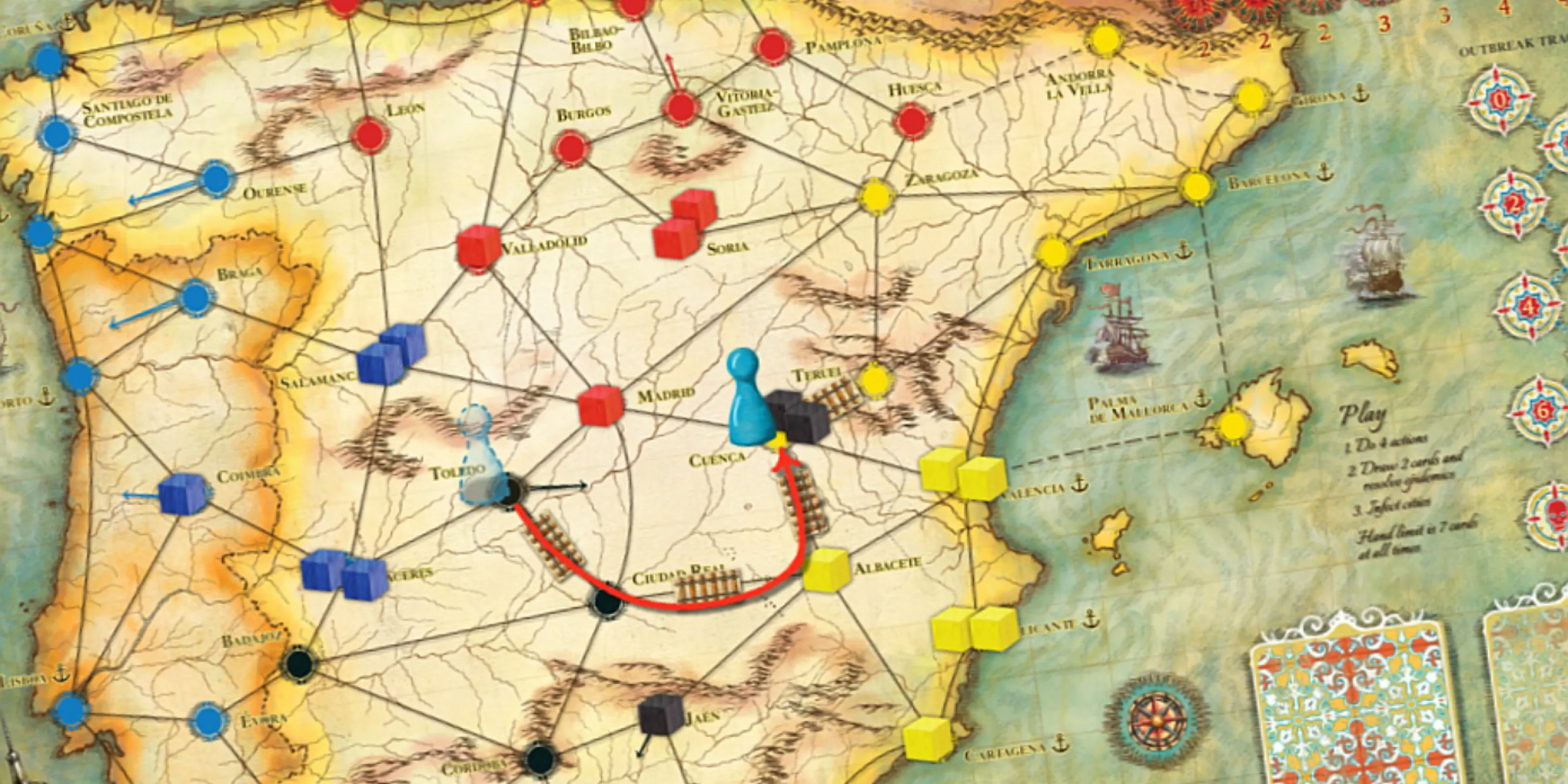Tablero de Pandemic: Iberia
