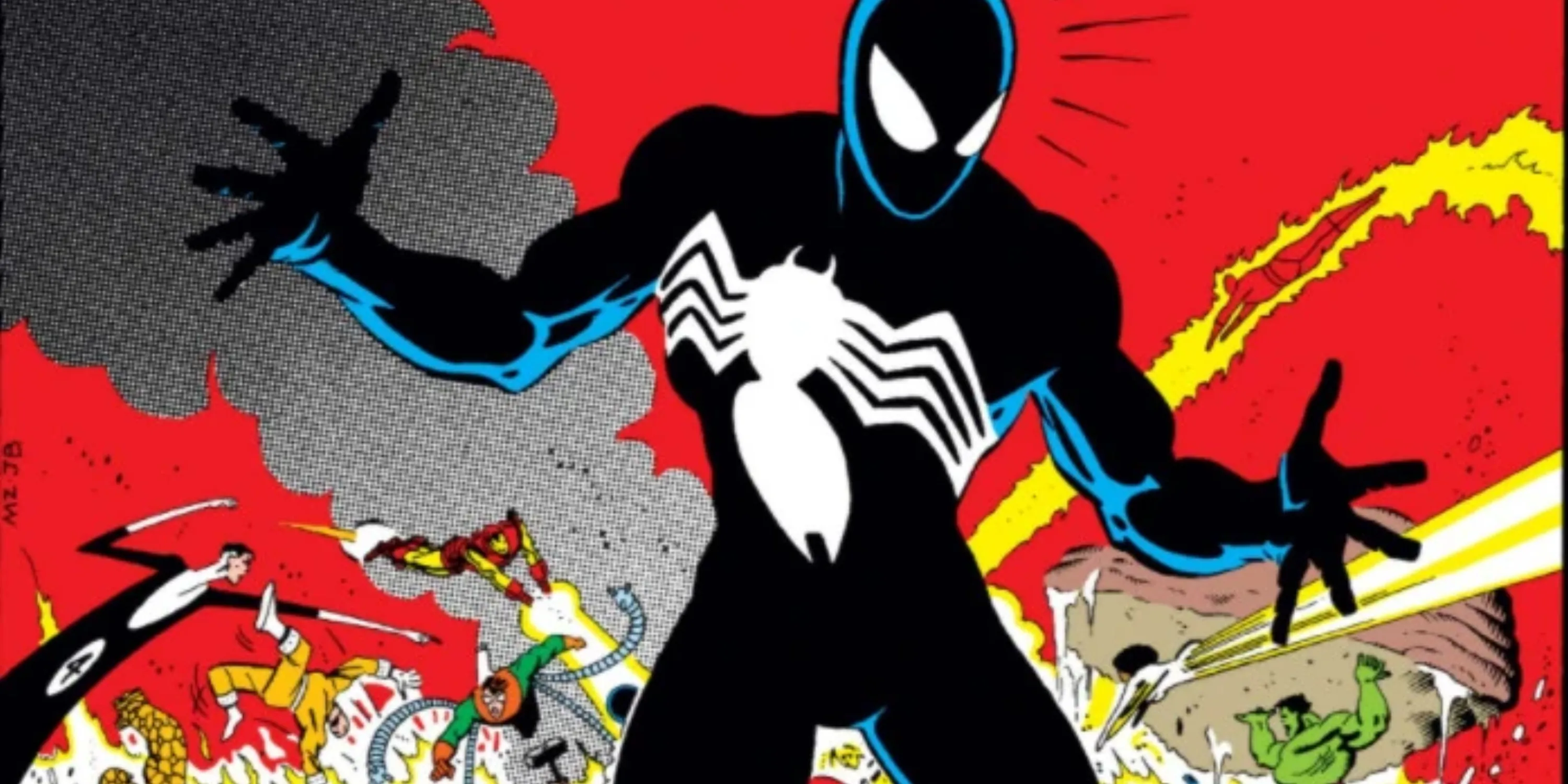 spider-man with a black suit