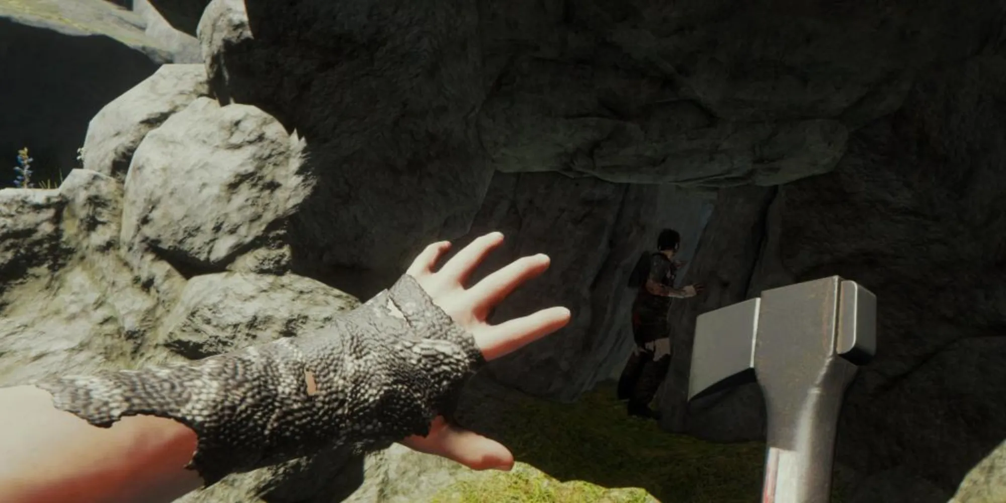 Игрок заходит в пещеру
