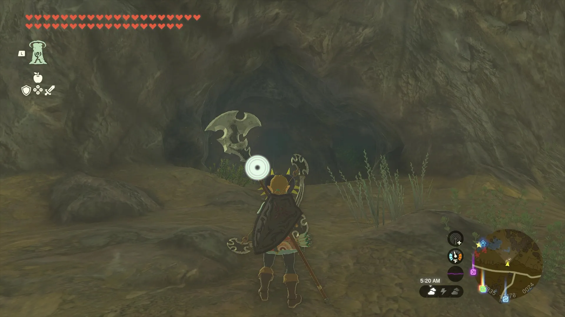 A cave entrance leading to Kyokugon Shrine in The Legend of Zelda: Tears of the Kingdom