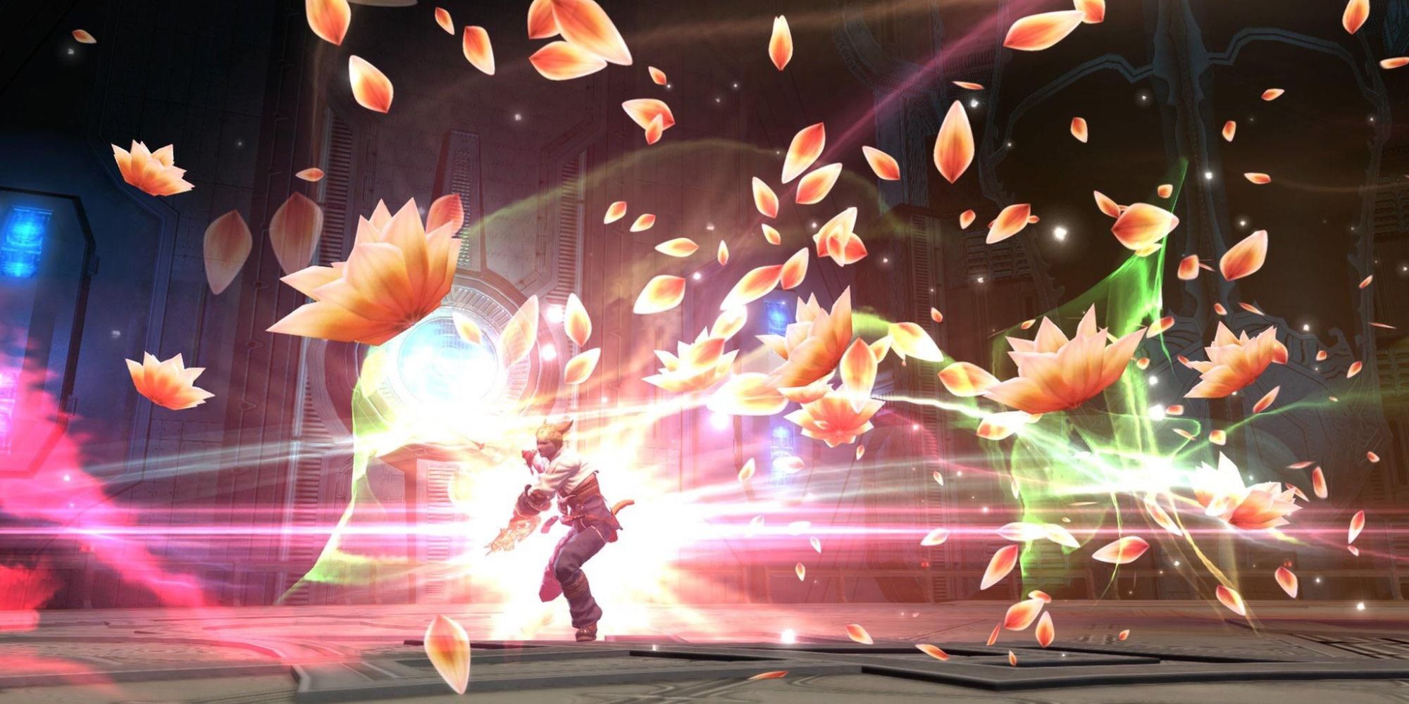 Танцор, использующий атаку в Final Fantasy 14
