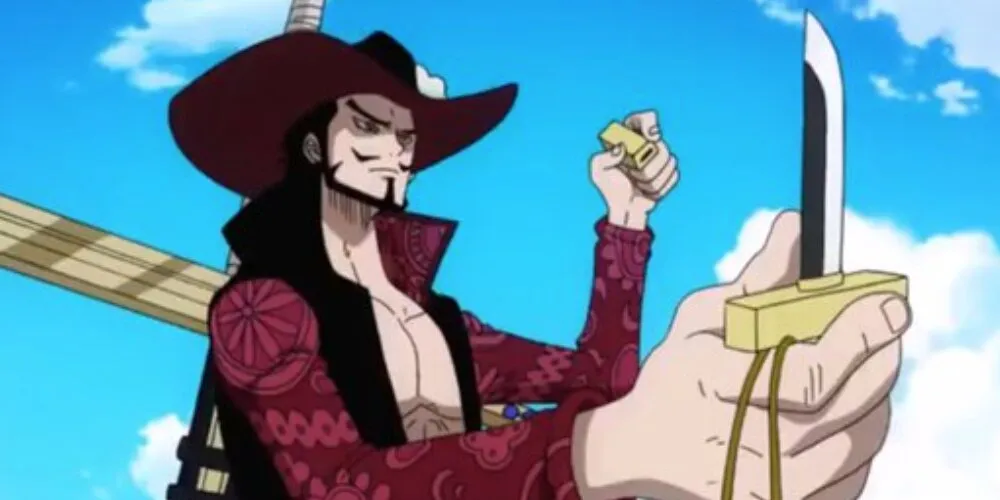 Mihawk Pulling Out His Small Knife
