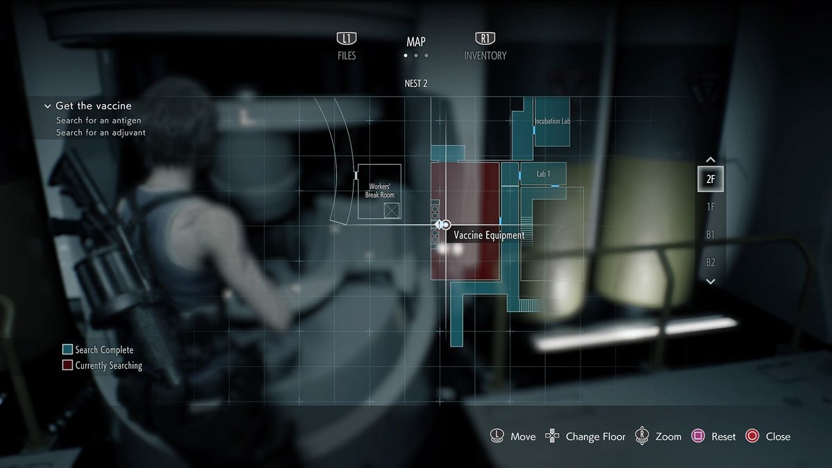 Mapa de la habitación del rompecabezas de la vacuna de Resident Evil 3