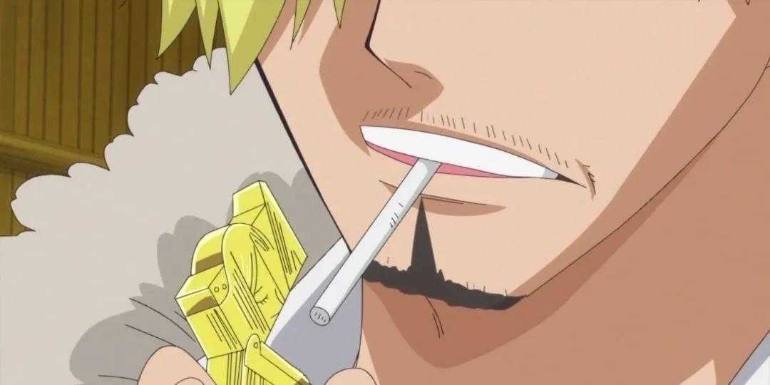 Sanji encendiendo su cigarrillo